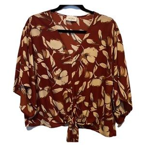 Aura Floral Tie Wrap Top